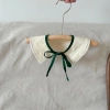 Autumn bestseller baby girl's pure cotton dark green floral three-piece set for infant outings + collar Item Picture